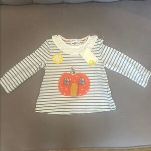 Miami Blue and White Striped Long Sleeve with Orange Carriage